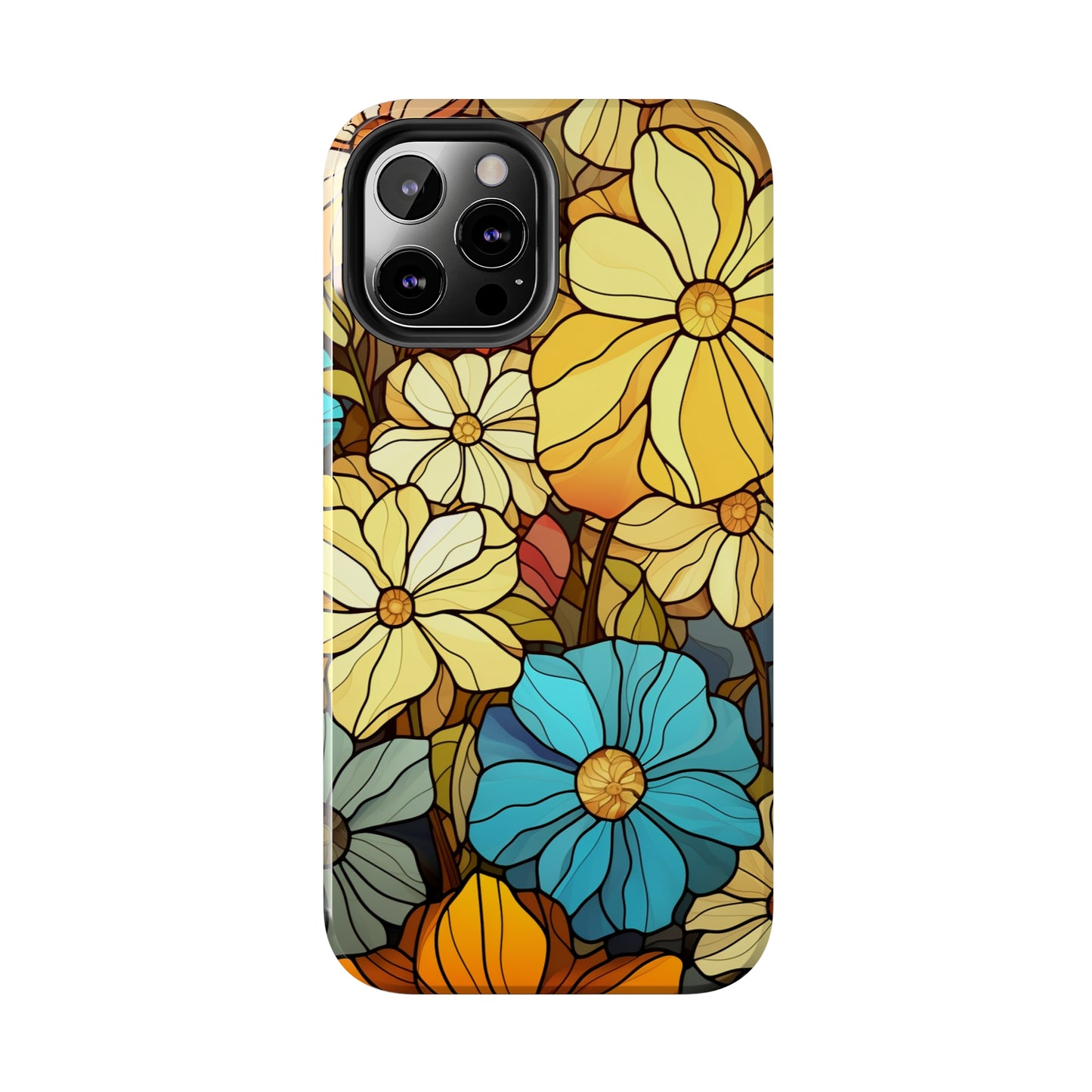 Kaleidoscopic Elegance: Stained Glass Vintage Floral iPhone Case – Timeless Beauty Illuminated