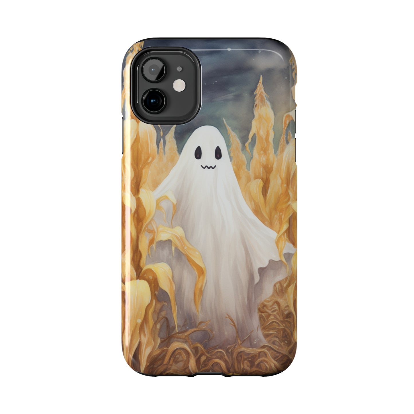 Ghost of Halloween Fall Pumpkins iPhone Case | Embrace the Spooky Autumn Vibes