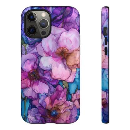 Purple Flower Stained Glass Phone Case