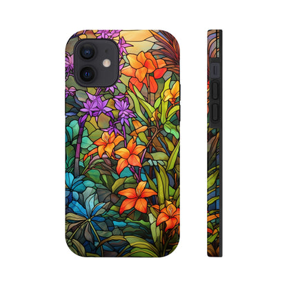 Stained Glass Phone Case Floral Aesthetic Art Nouveau Retro Samsung Galaxy Phone Tough Case iPhone 14 Plus 13 12 7 8 Se Hippie Boho