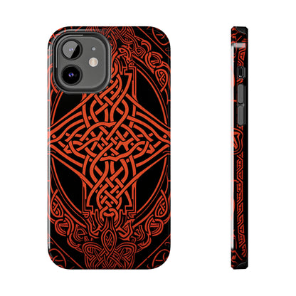 Eternal Weave iPhone Case, Red Celtic Tribal Knots | Timeless Symbolism iPhone Case for Models 11 through 14 Pro Max