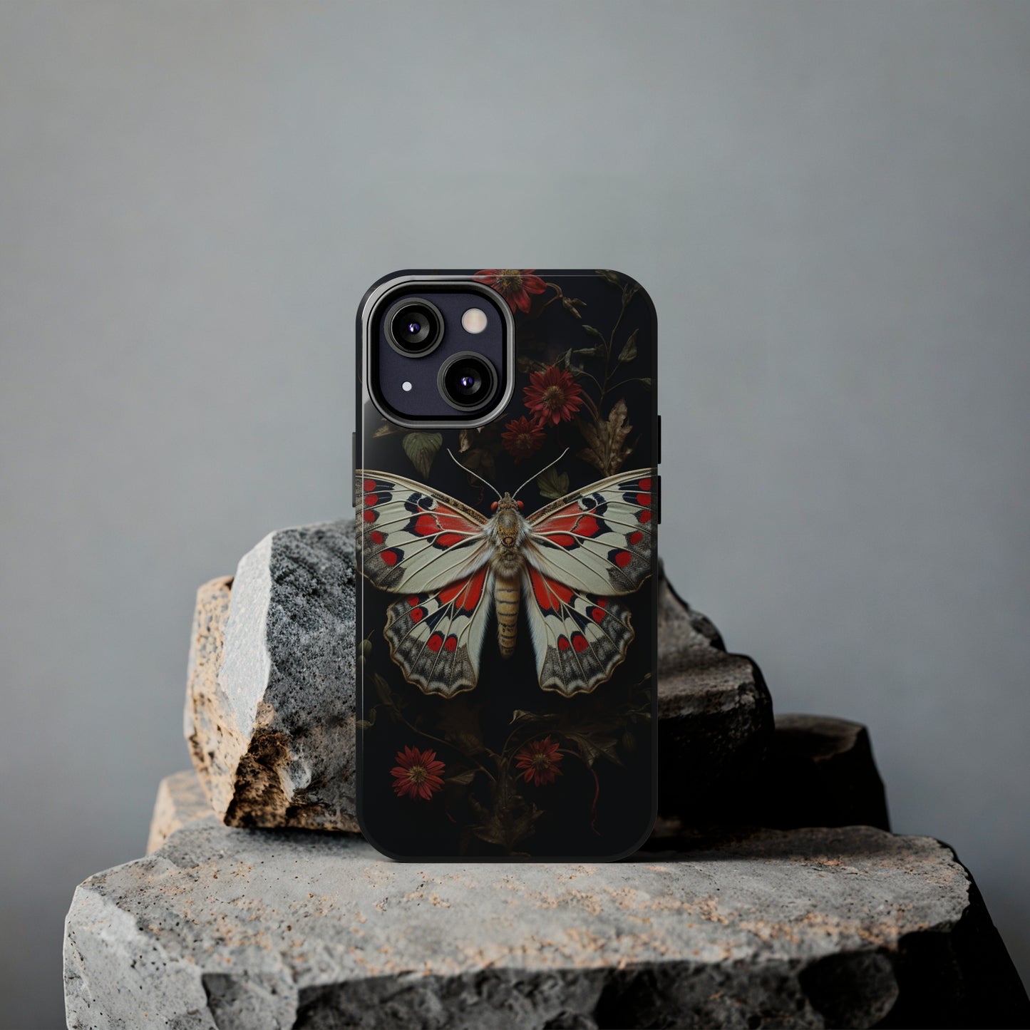 Deadhead Moth Gothic Floral Aesthetic Dark Academia iPhone Case | Embrace Mysterious Elegance