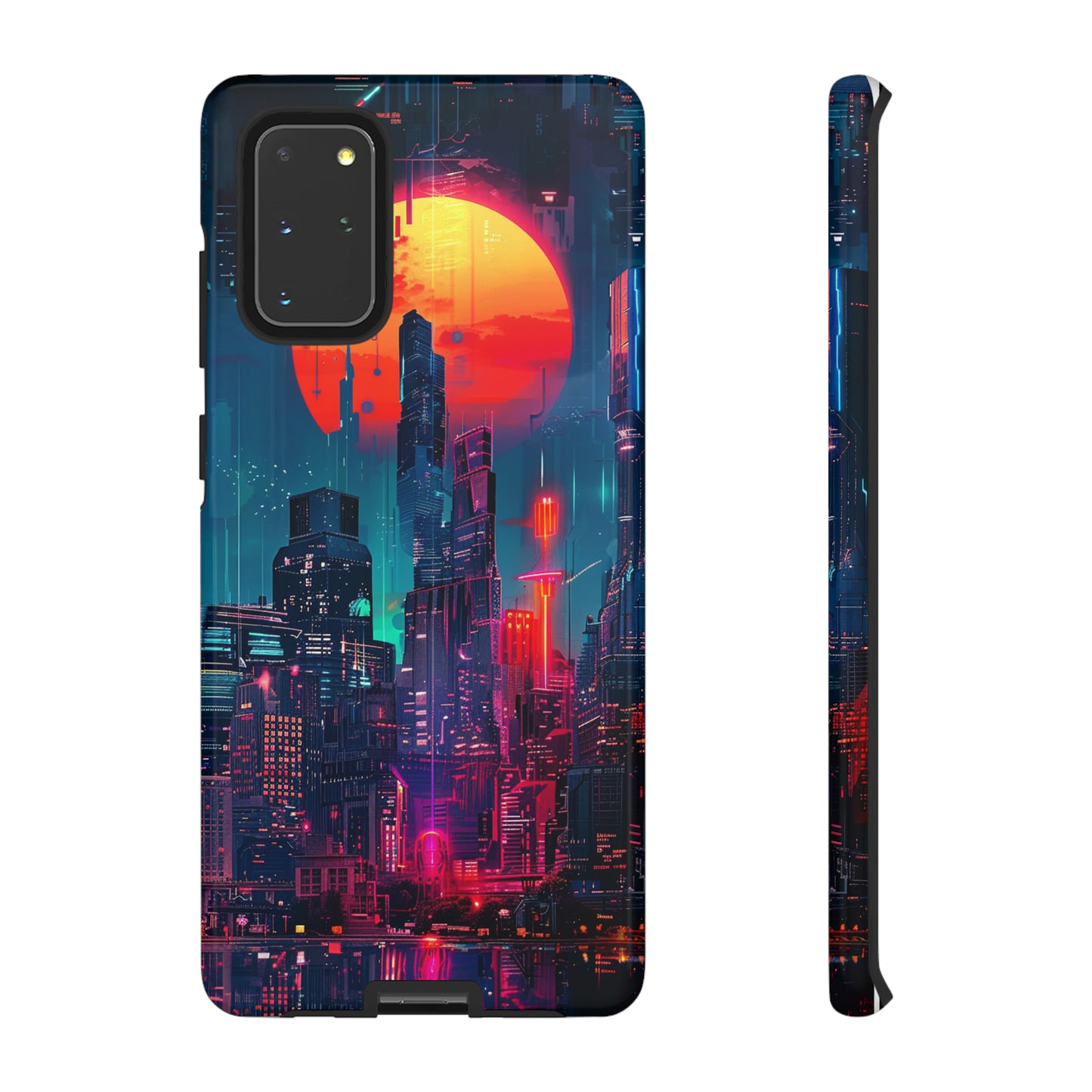 Cyberpunk Full Moon Cityscape Phone Case