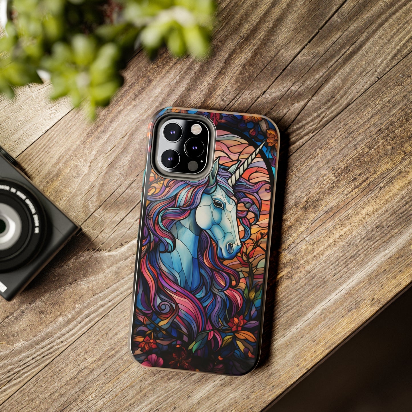 Unicorn Stained Glass iPhone Case | Mythical Beauty and Device Protection