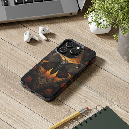 iPhone Case | Lost in Thought: Dark Academia Moth iPhone Tough Case