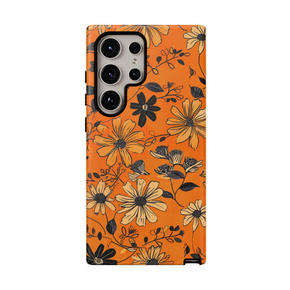 Orange Floral Phone Case Cute Summer Flower Aesthetic