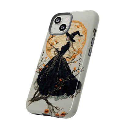 Halloween Witch Autumn iPhone Case, Embroidered Style