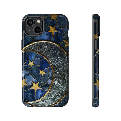 Moon Stars Stained Glass Starry Night Phone Case