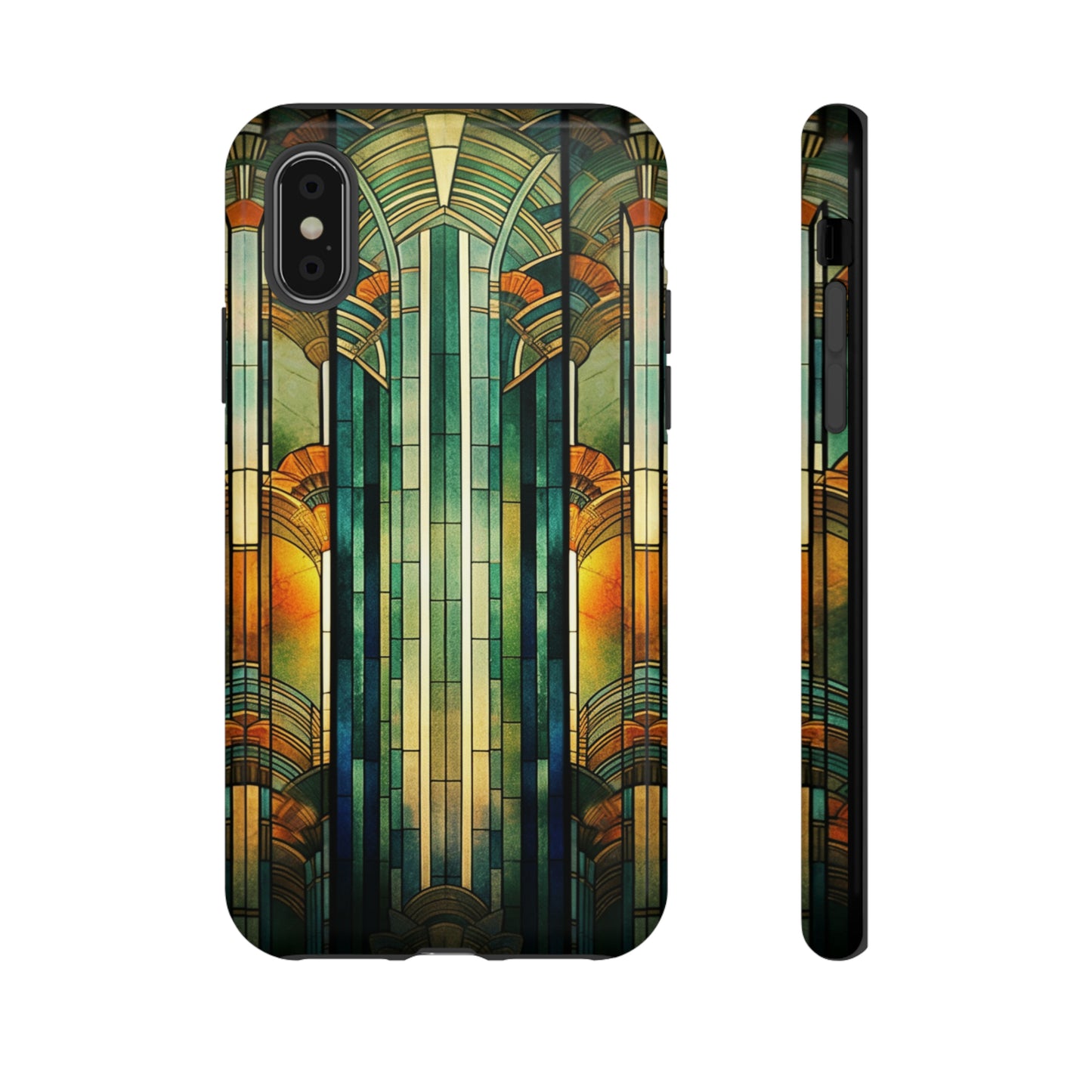 Art Deco Stained Glass floral Phone Case for iPhone 15, 14, Pro Max, 13, 12 & Samsung Galaxy S23, S22, S21, Google Pixel