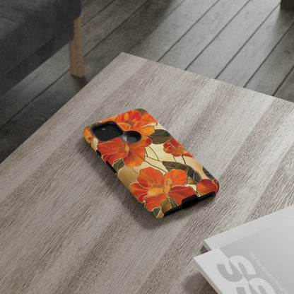 Orange Floral Phone Case Stained Glass Flower Aesthetic