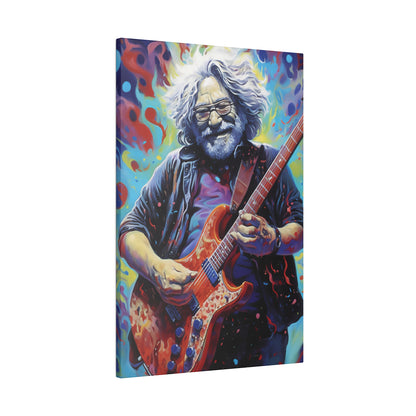 Jerry Garcia Rocking Guitar Pop Art  | Stretched Canvas Print