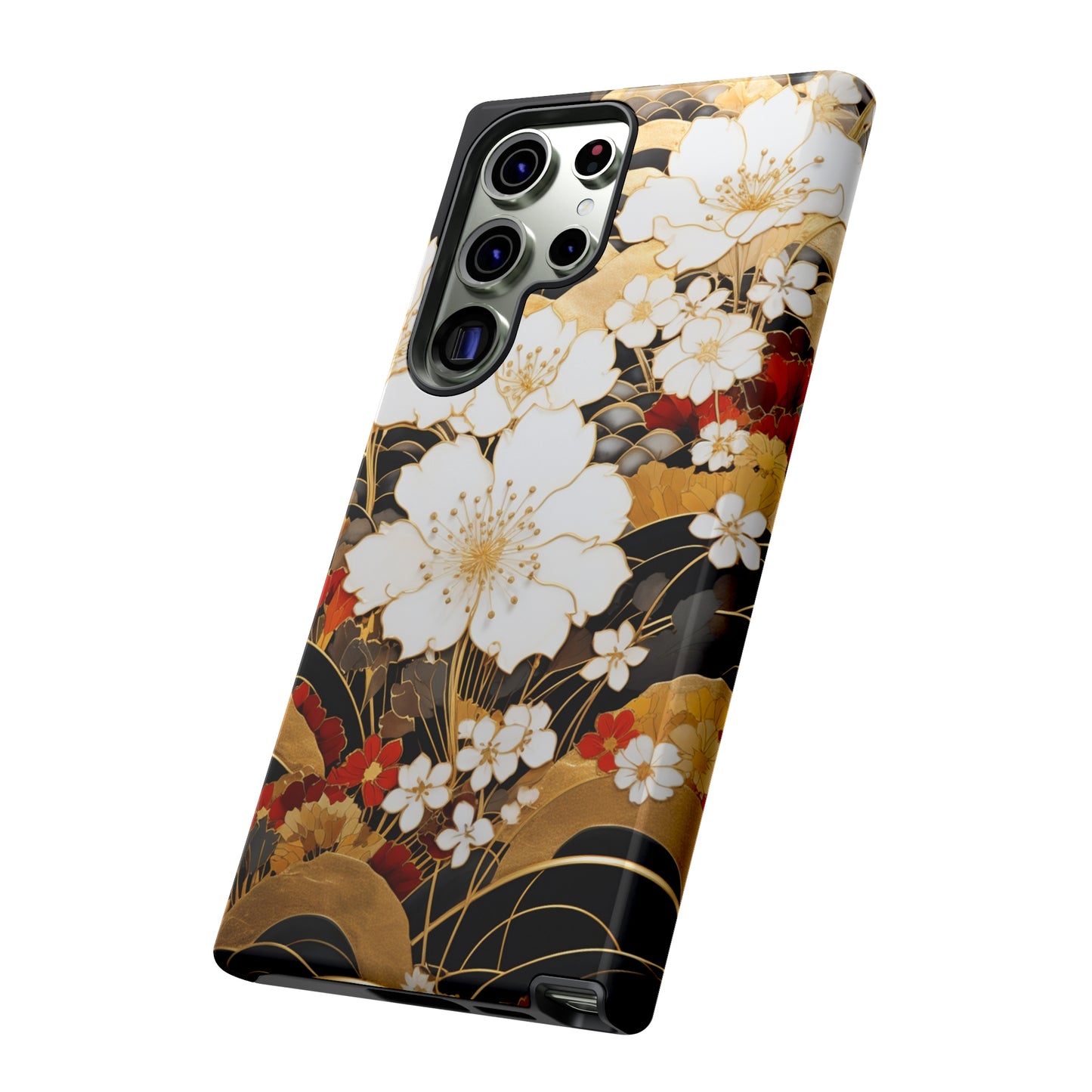 Chiyogami Floral Tough iPhone Case Galaxy S23 S22 S21 S20 Plus Ultra | Iphone 14 13 12 11 8 Pro Max Mini | Pixel 7 6 Pro 5 | Japanese Boho