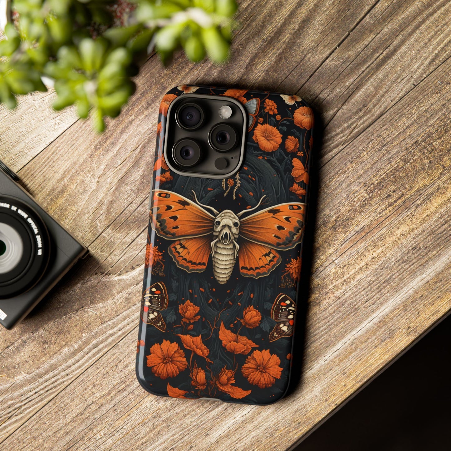 Eerie Elegance Halloween Goth Moth Phone Cover