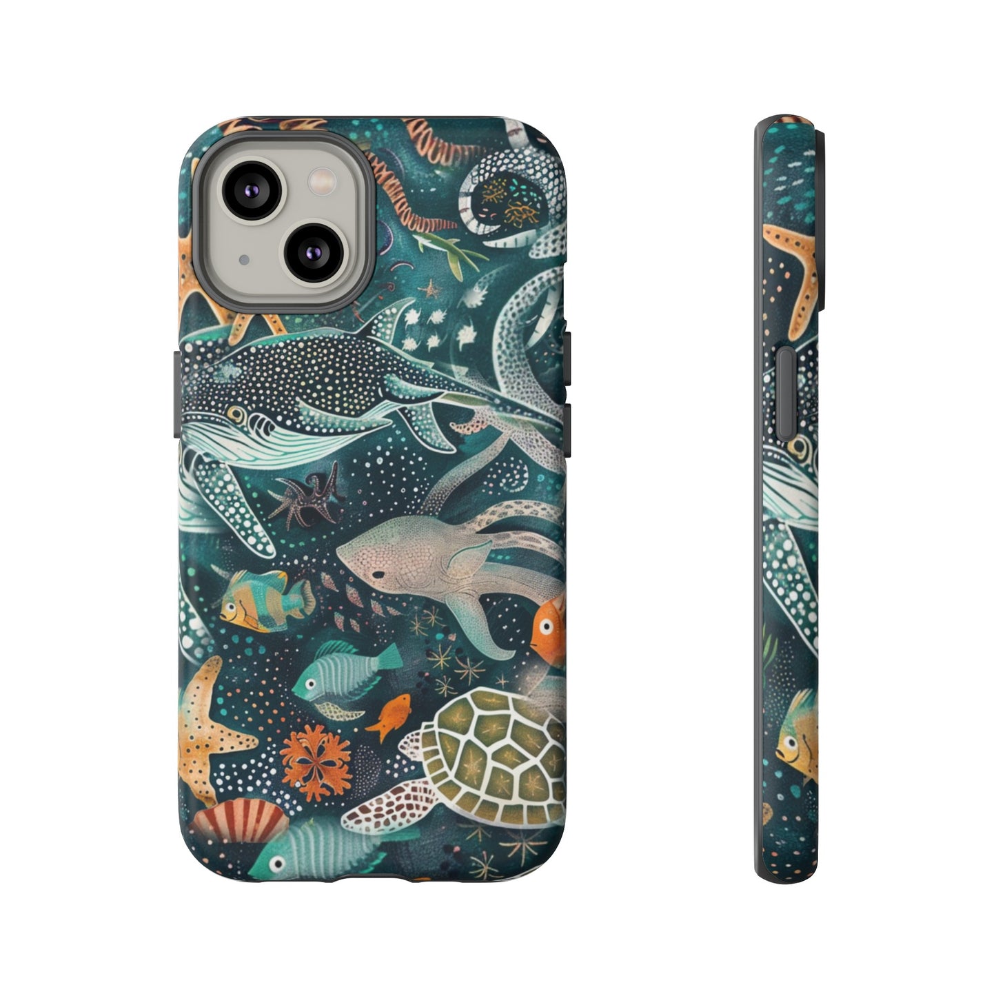 Undersea World Shark, Turtle, Manta Ray Phone Case