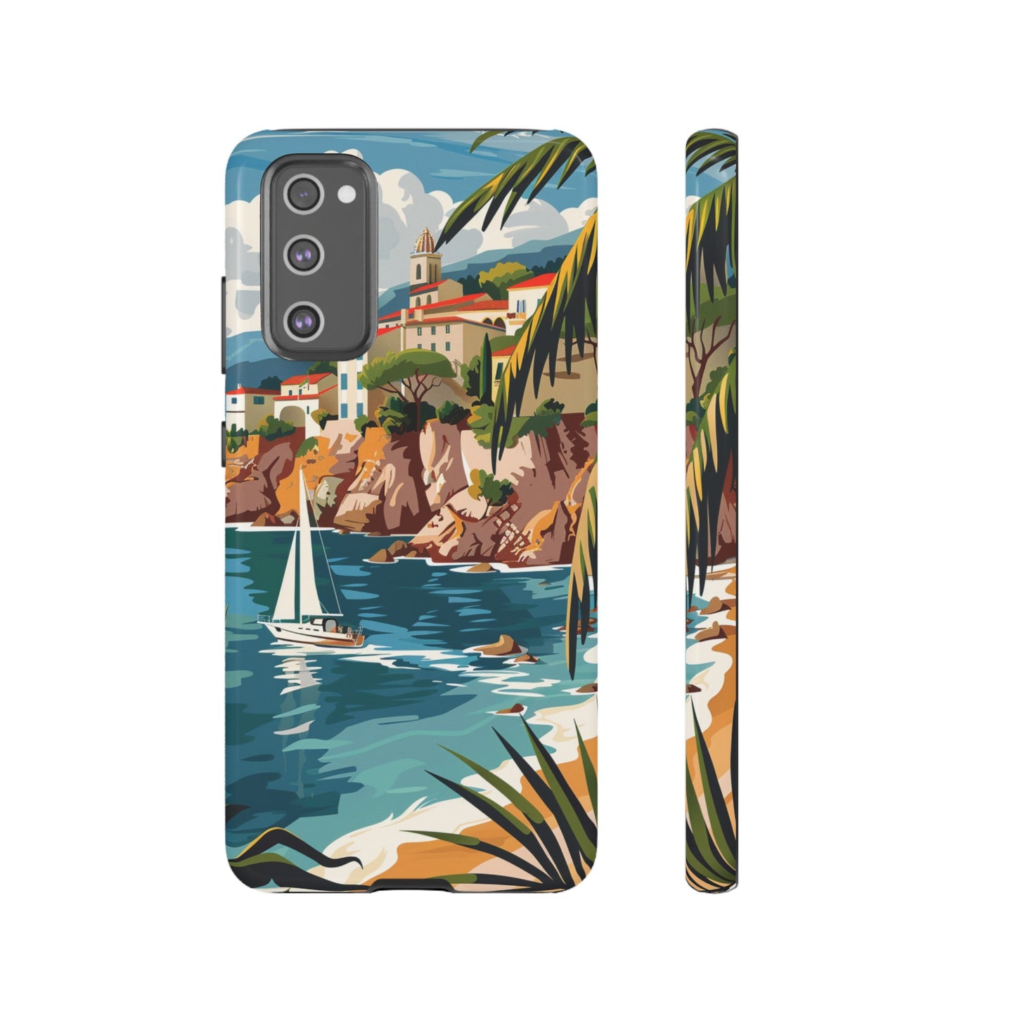 Midcentury French Riviera Sailboat Painting Phone Case