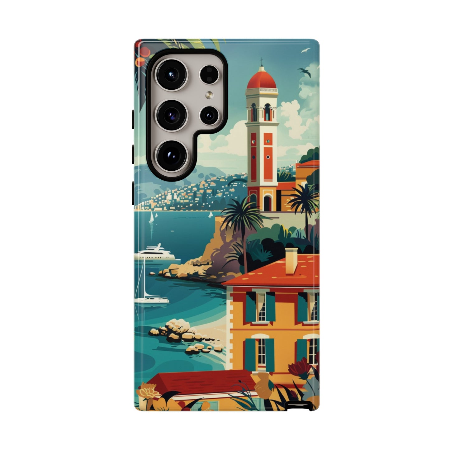 Midcentury French Riviera Landscape Painting Phone Case