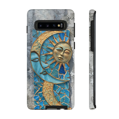 Boho Sun and Moon Mosaic Tile Stained Glass Phone Case