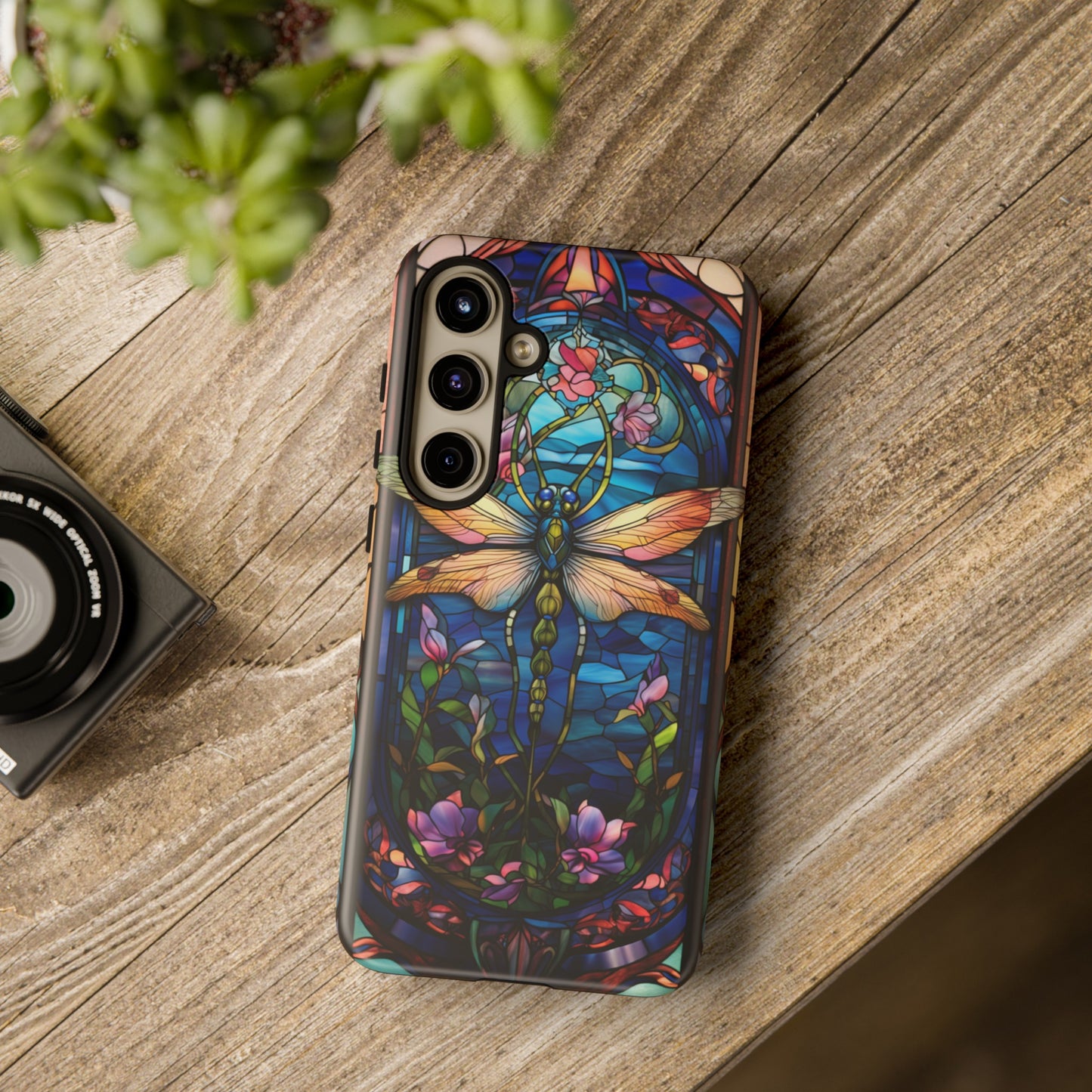 Art Nouveau Stained Glass Dragonfly Phone Case