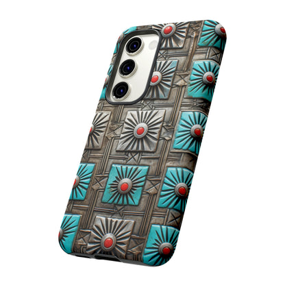 Vintage Navajo Native American Turquoise Concho Phone Case for iPhone 15, 14, 13, 12, 11 Pro Max, 14 Plus, iPhone XS Max, iPhone XR, iPhone 7, 8, 14, 15 Plus, SE