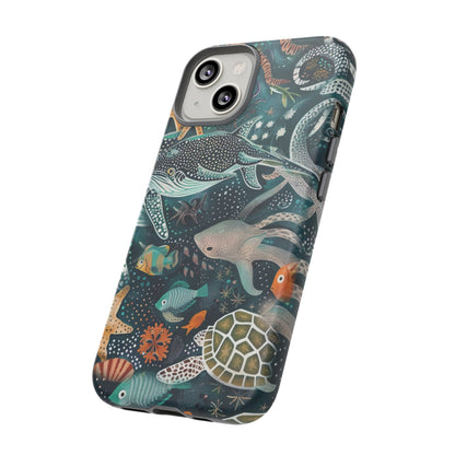 Undersea World Shark, Turtle, Manta Ray Phone Case