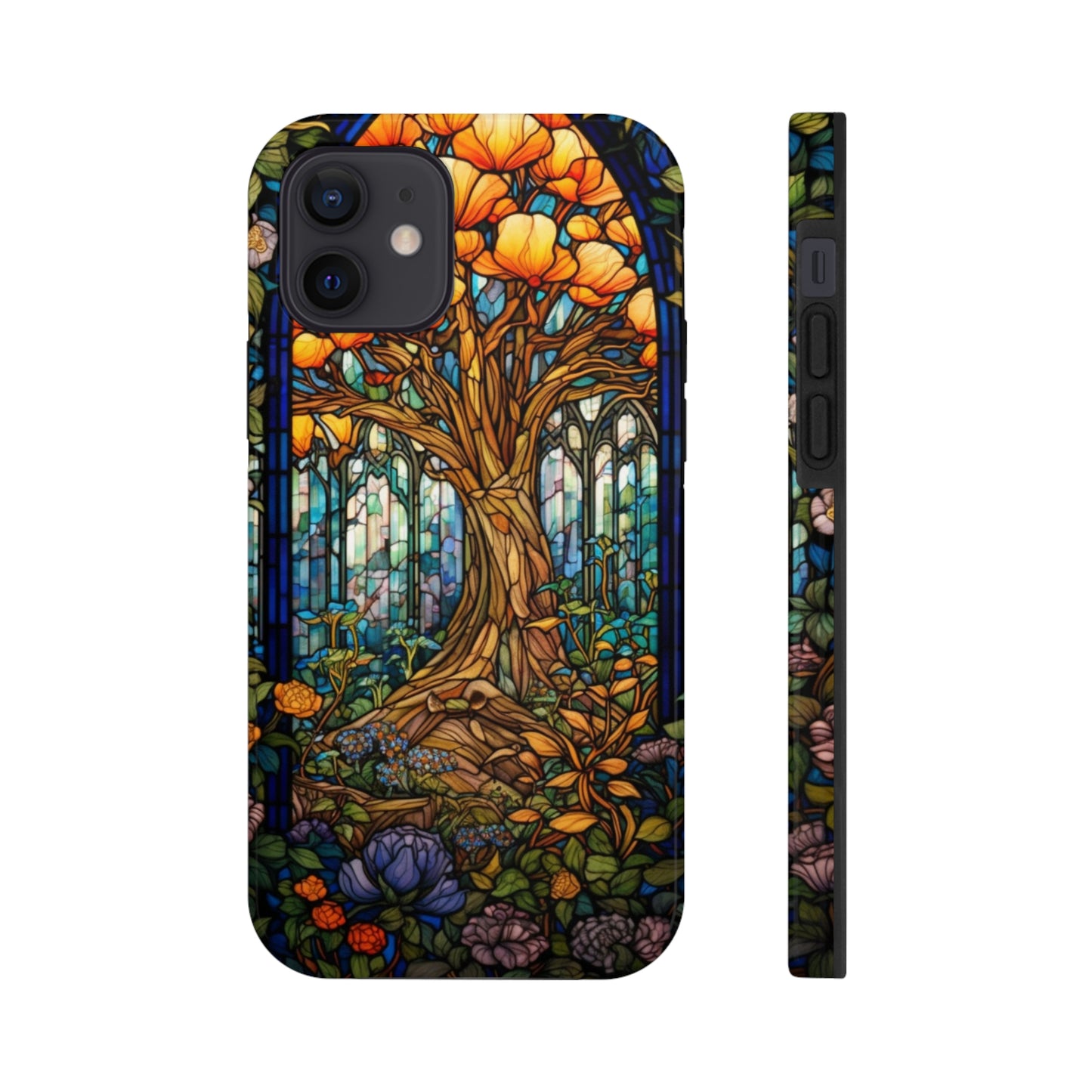 Tree of Life Stained Glass Style iPhone Tough Case | Embrace Nature's Harmony with Durable Elegance