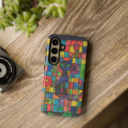 Cat in the Stained Glass Garden Phone Case