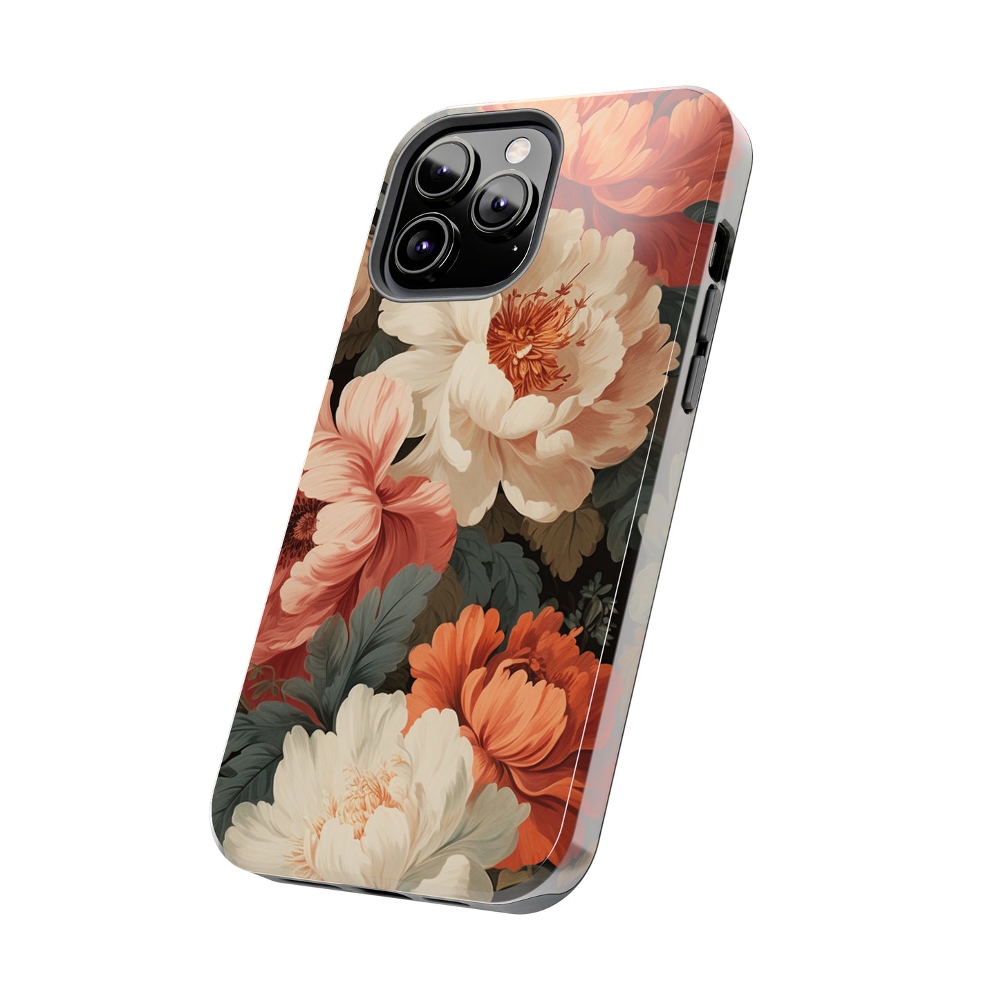 Vintage Floral Aesthetic Phone Tough Case Antique Print for iPhone 14 11 Pro 12 13 XR XS X 7+ 8 Boho Nature Flowers Cottage Core