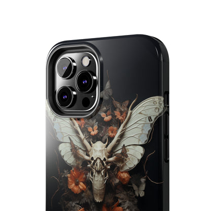 Deadhead Moth Gothic Dark Academia iPhone Case | Spooky Skull Mysterious Elegance