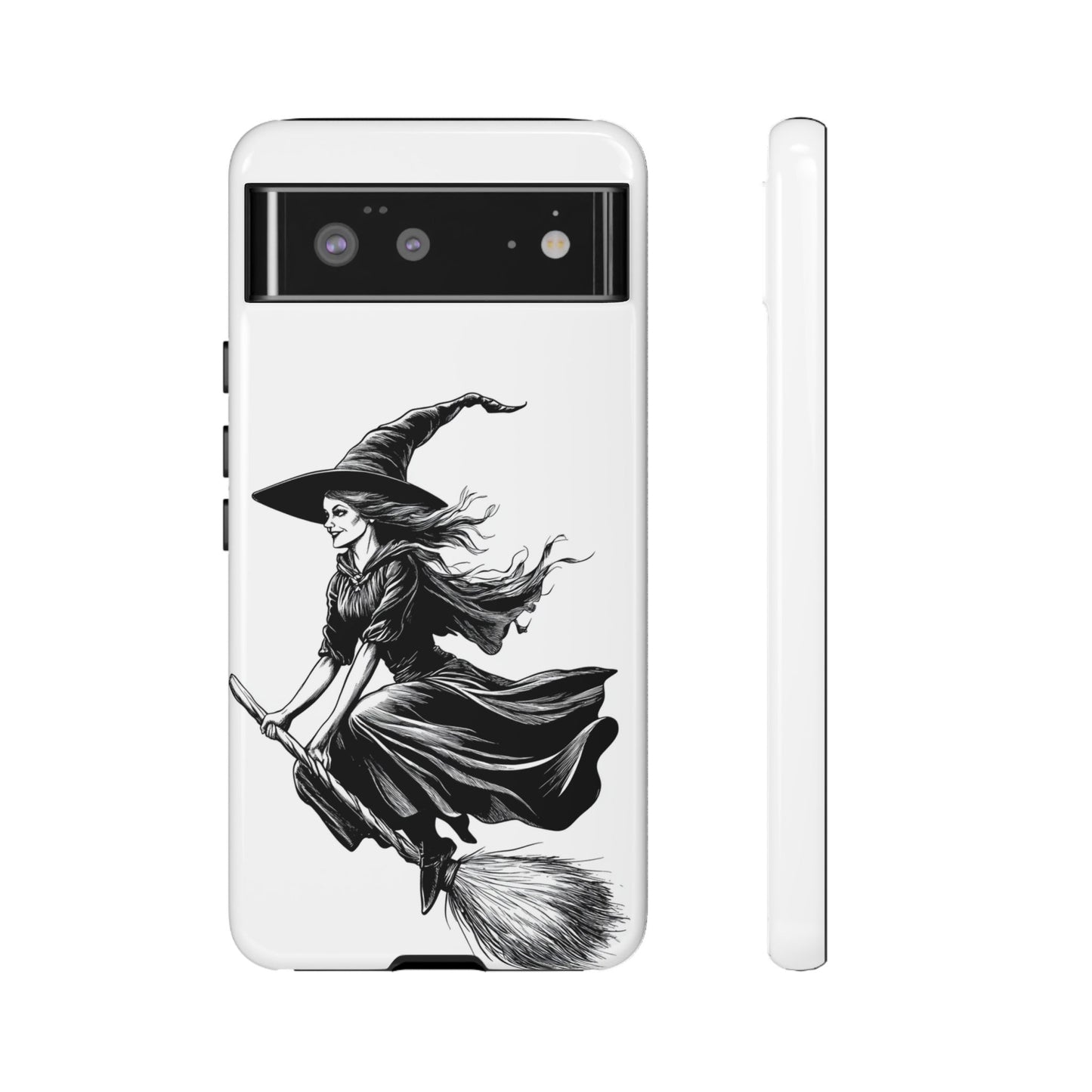 Vintage Halloween Witch on a Broom Spooky Phone Cover