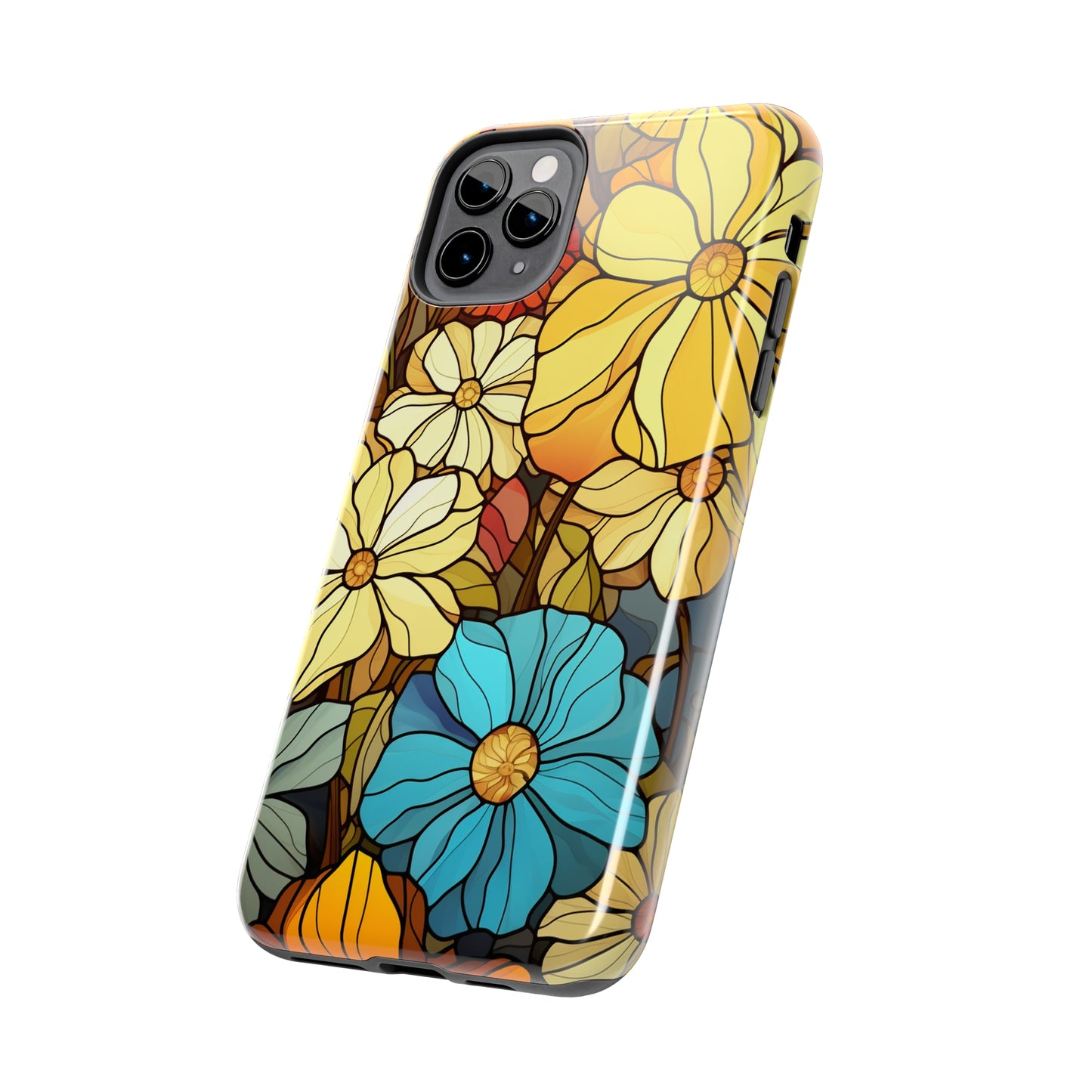 Kaleidoscopic Elegance: Stained Glass Vintage Floral iPhone Case – Timeless Beauty Illuminated