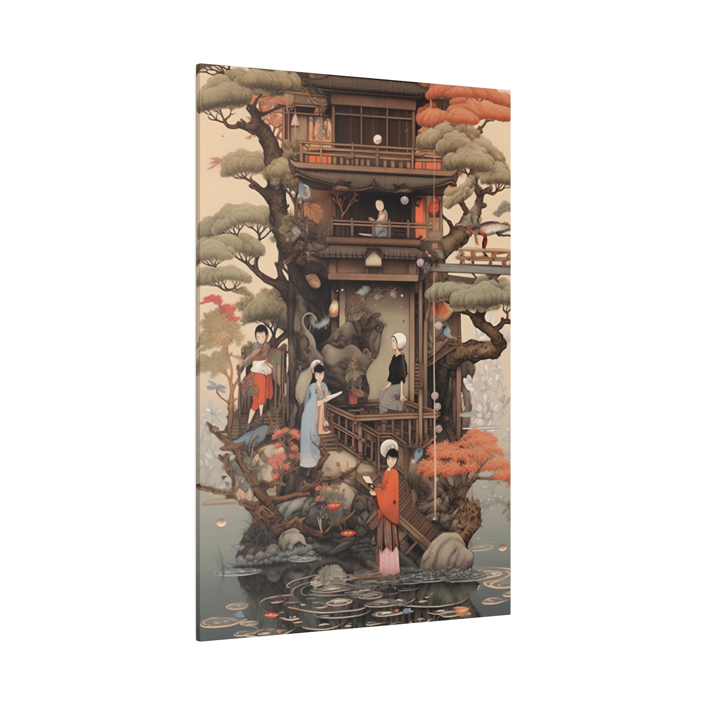 Japandi Fusion: Japanese Scandinavian Mashup | Stretched Canvas Print