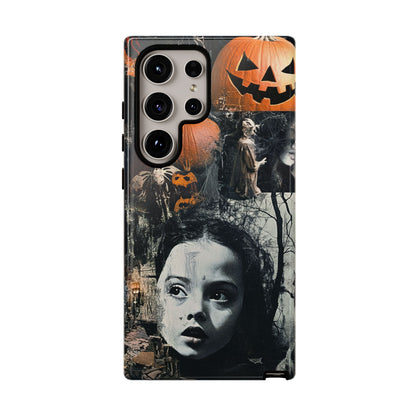 Vintage Halloween Collage Wednesday Goth Style Jackolantern Spooky Phone Cover