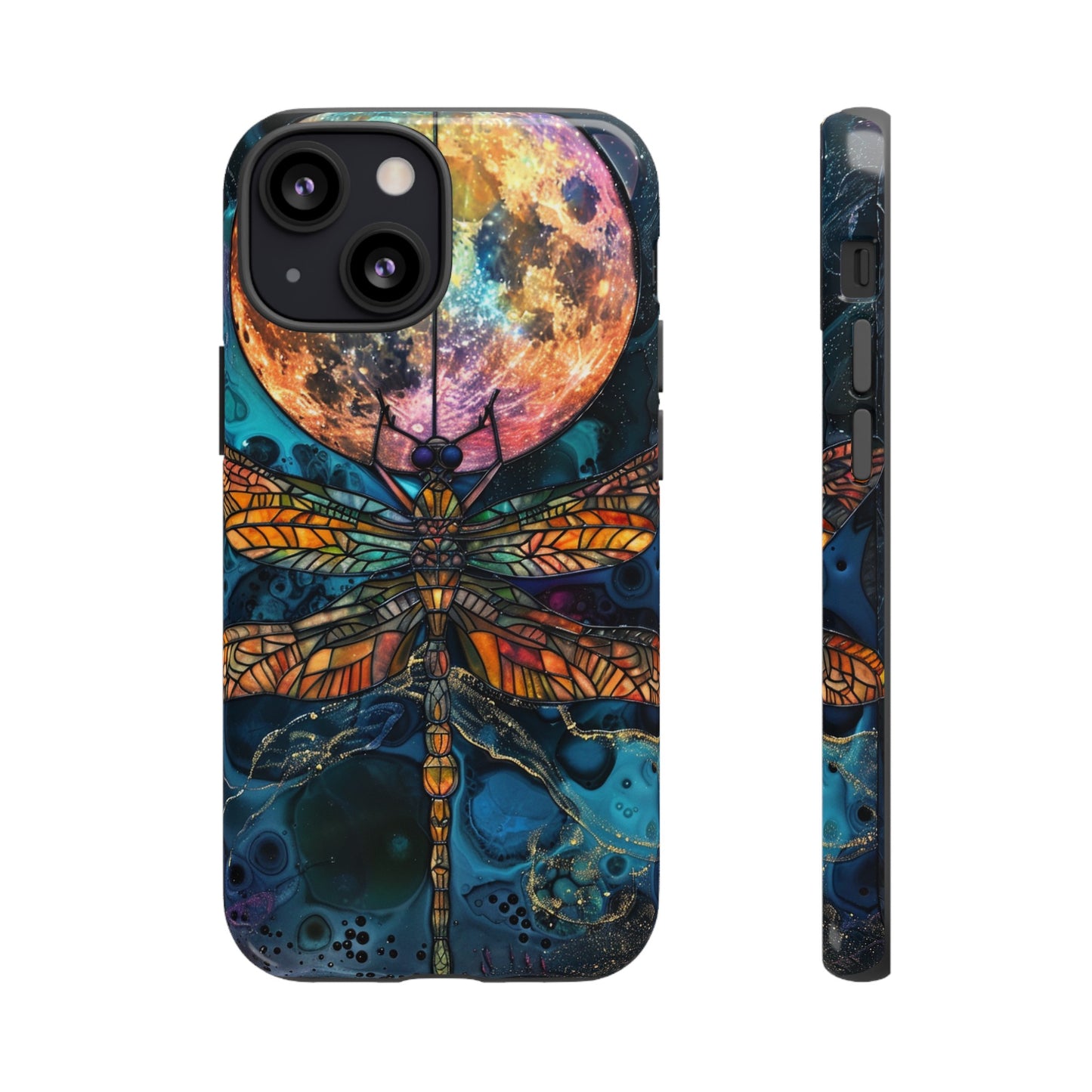 Full Moon Stained Glass Dragonfly Phone Cover