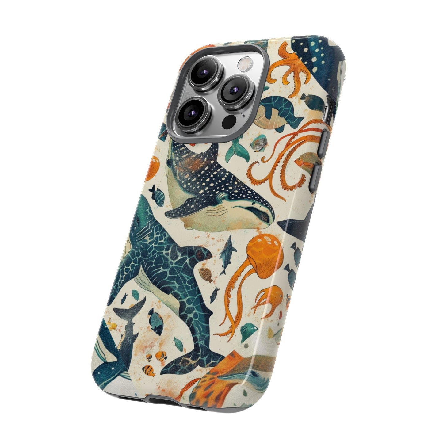 Undersea World Shark, Turtle, Manta Ray Phone Case