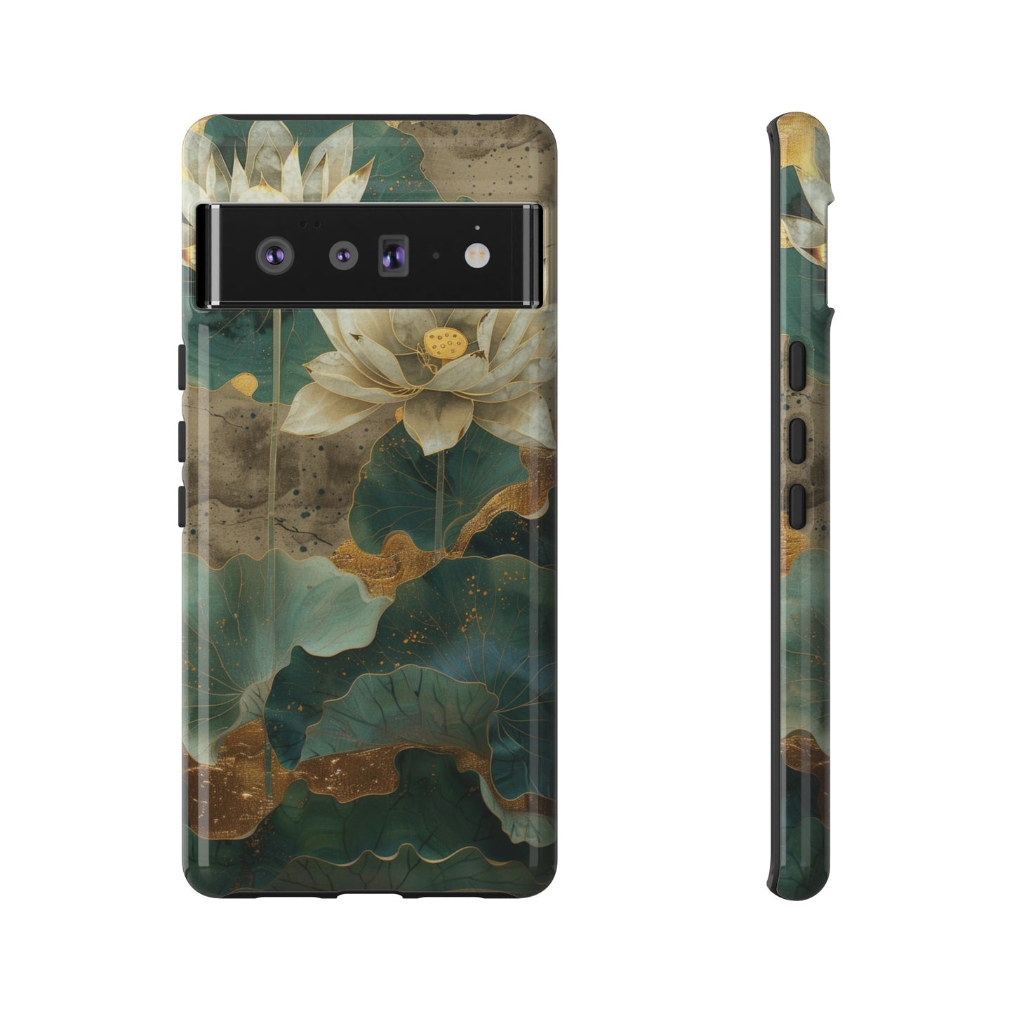 Zen Stained Glass Lotus Floral Design Phone Case