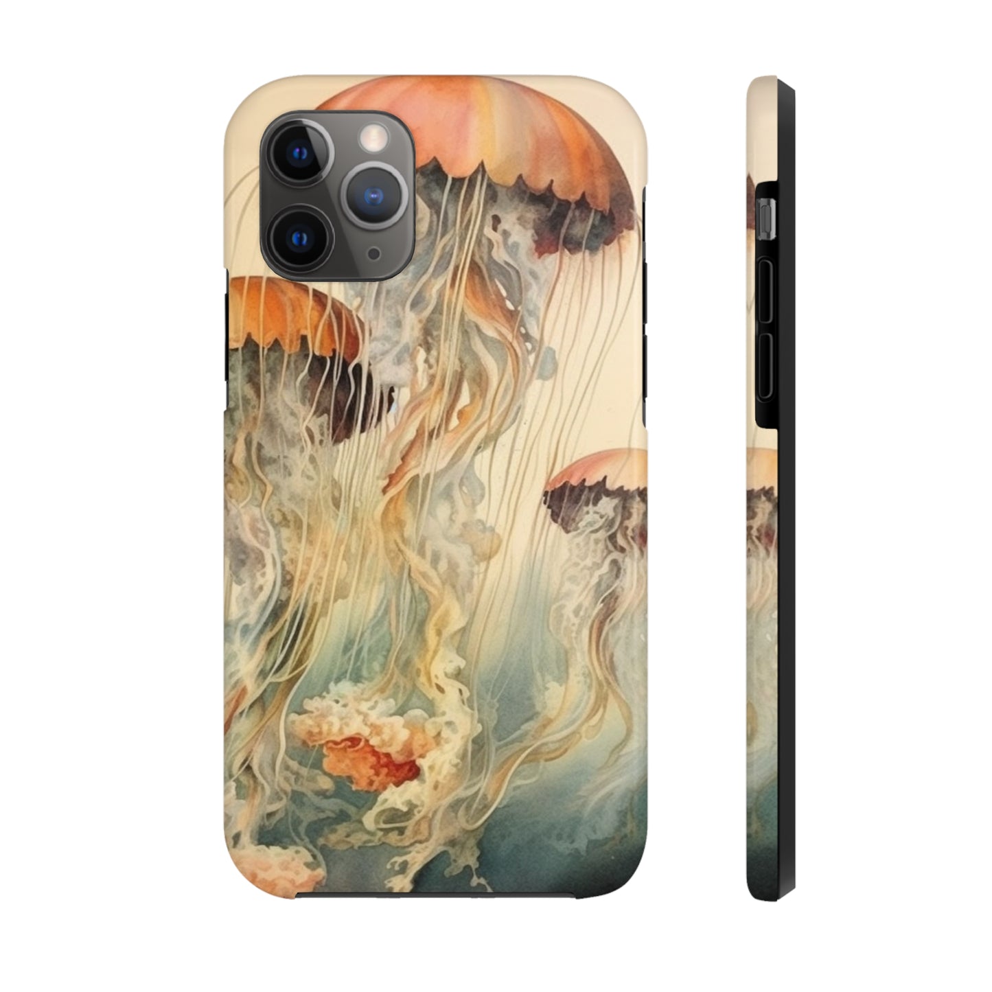 Floating Jellyfish iPhone Tough Case | Dive into an Ethereal Underwater World with Reliable Protection