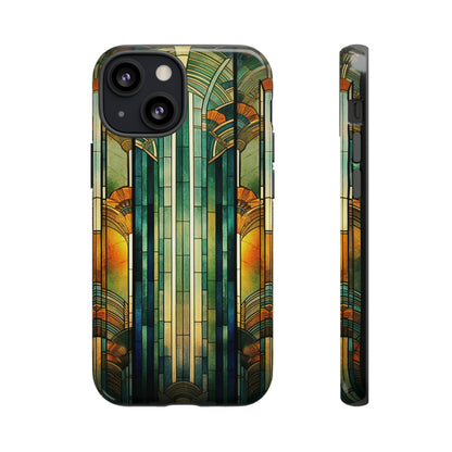 Art Deco Stained Glass floral Phone Case for iPhone 15, 14, Pro Max, 13, 12 & Samsung Galaxy S23, S22, S21, Google Pixel