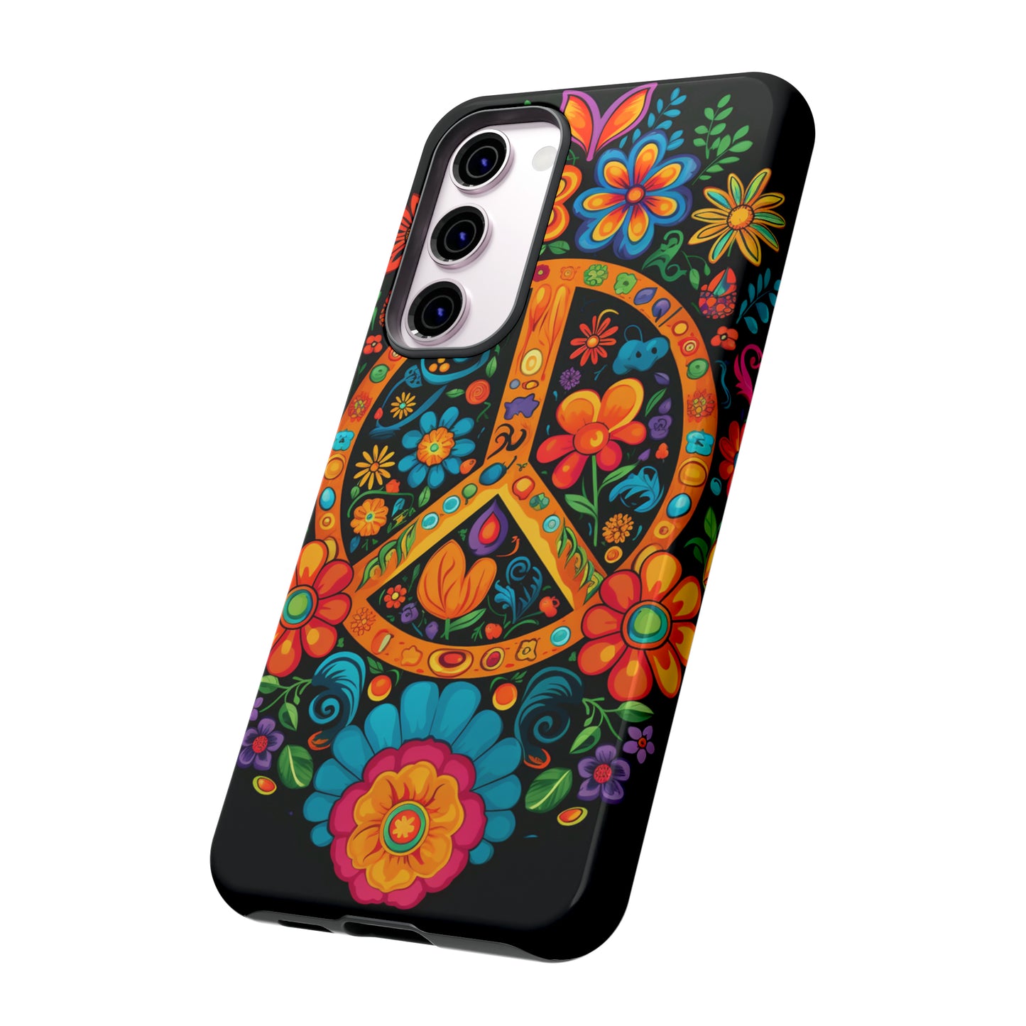 Peace Sign Embroidery Floral Hippie Style Phone Case