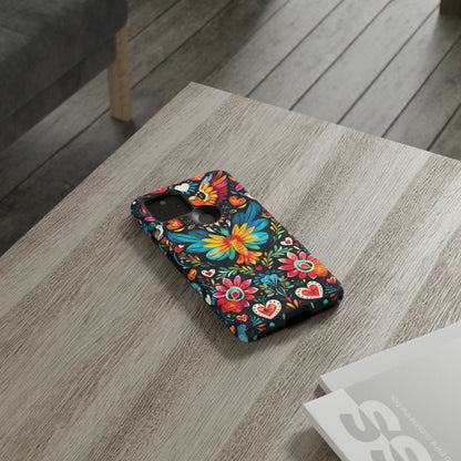 Floral Explosion Magic Hearts Phone Case