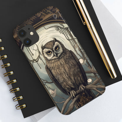 The Hermit Owl Tarot iPhone Tough Case | Embrace the Dark Academia Aesthetic and Retro Gothic Vibes with Captivating Tarot Design