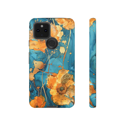 Gold Poppies Color Splash Floral Design Phone Case