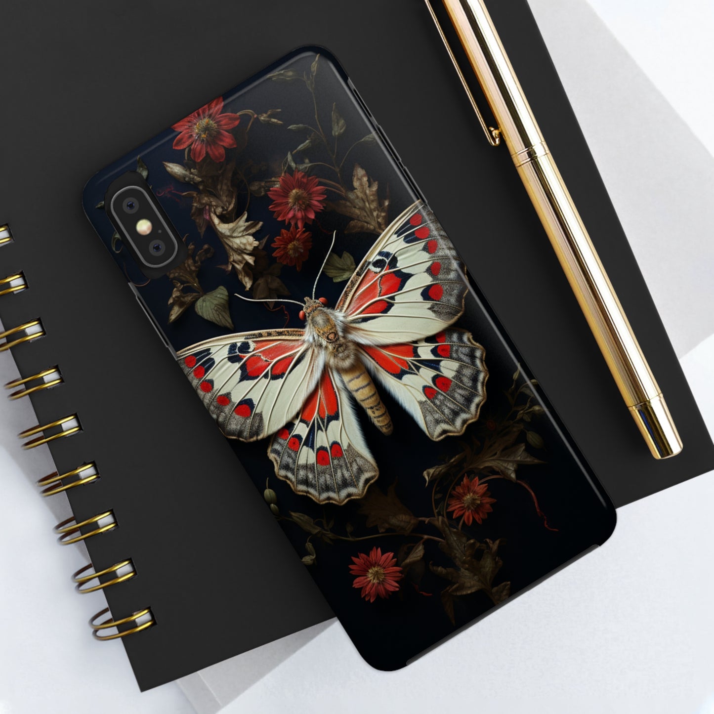 Deadhead Moth Gothic Floral Aesthetic Dark Academia iPhone Case | Embrace Mysterious Elegance