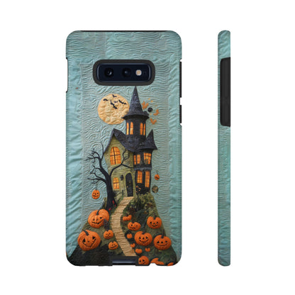 Halloween Haunted House Vintage Embroidery Style Phone Cover