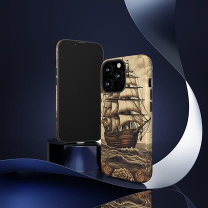 Vintage Tattoo Style Pirate Ship Phone Case