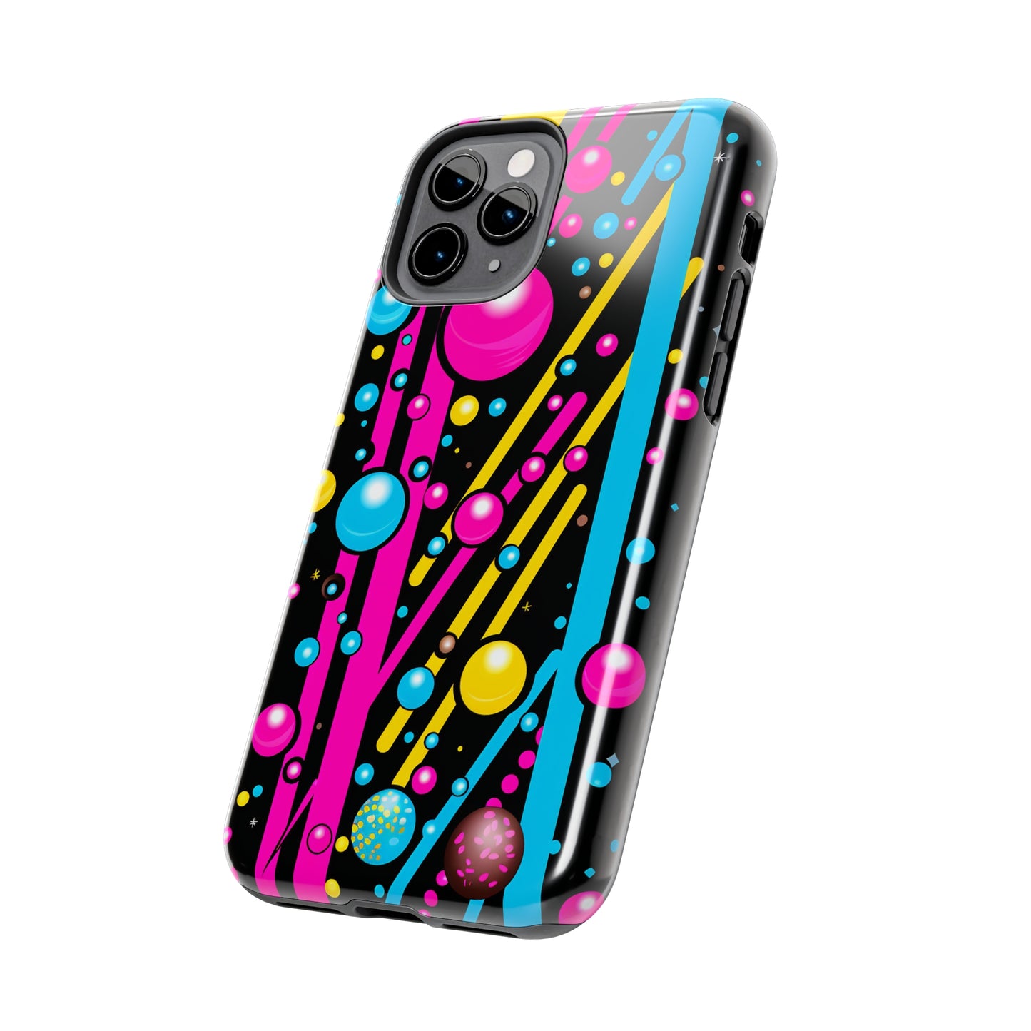 Retro Geometric Psychedelic iPhone Case | A Nostalgic Trip to Colorful Dimensions