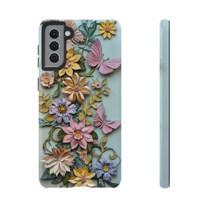 Pastel Pink Butterflies and Flowers iPhone Case