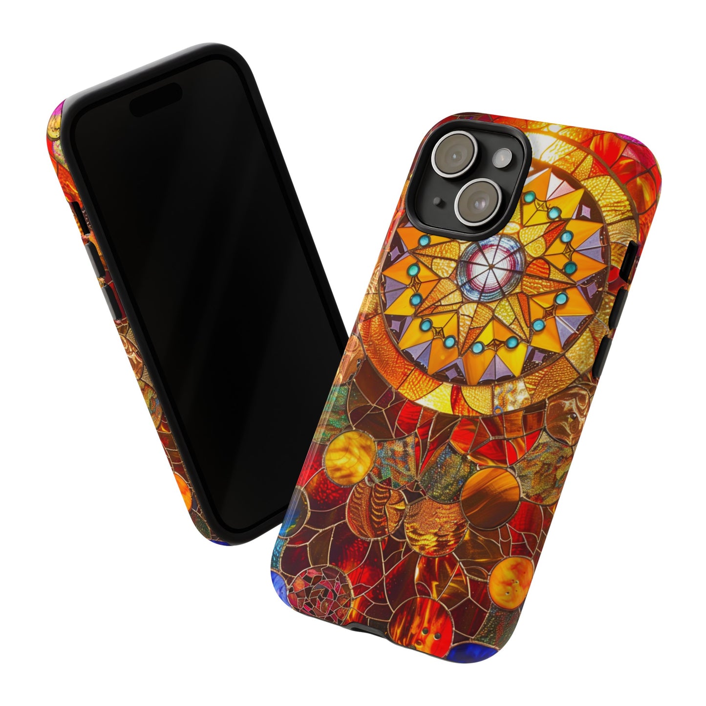 Cosmic Stained Glass Mandala Phone Case