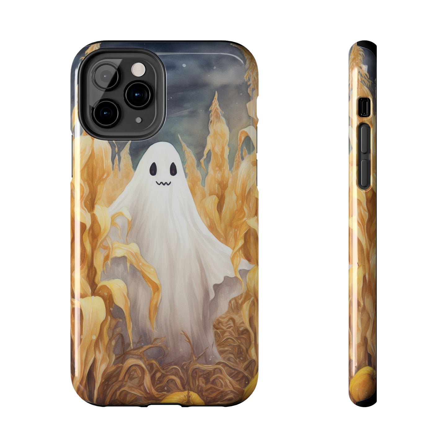 Ghost of Halloween Fall Pumpkins iPhone Case | Embrace the Spooky Autumn Vibes