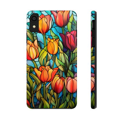 Stained Glass Tulip Floral Aesthetic iPhone Case | Embrace the Beauty of Nature in Full Bloom