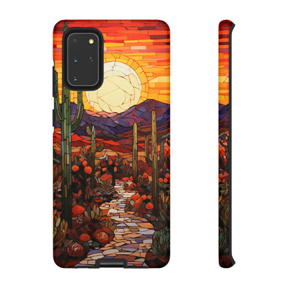 Desert Sunset Cactus Mosaic Tile